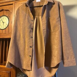 Pink Lily brown Corduroy Utility Jacket